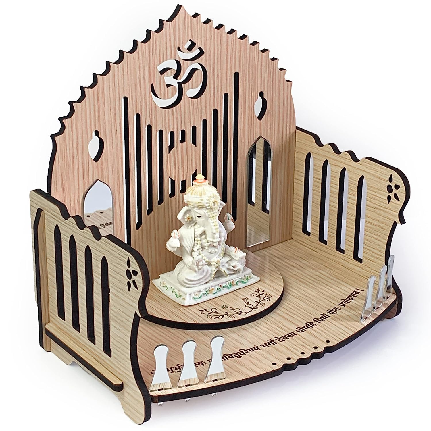 Templo Ayodhya Ram Mandir de madera MDF en color roble blanco