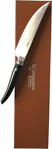 Miniatura 5 de Laguiole en Aubrac Cuisine Gourmet Acero inoxidable totalmente forjado fabricado en Francia Cuchillo de chef con mango de madera de ébano, 7