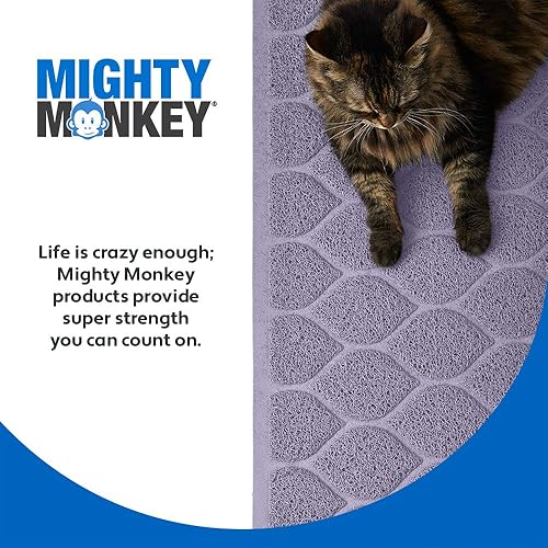Miniatura 9 de MIGHTY MONKEY - Tapete prémium para atrapar arena para gatos, mejor control de dispersión, con múltiples trampas para arena, fácil de limpiar, suave