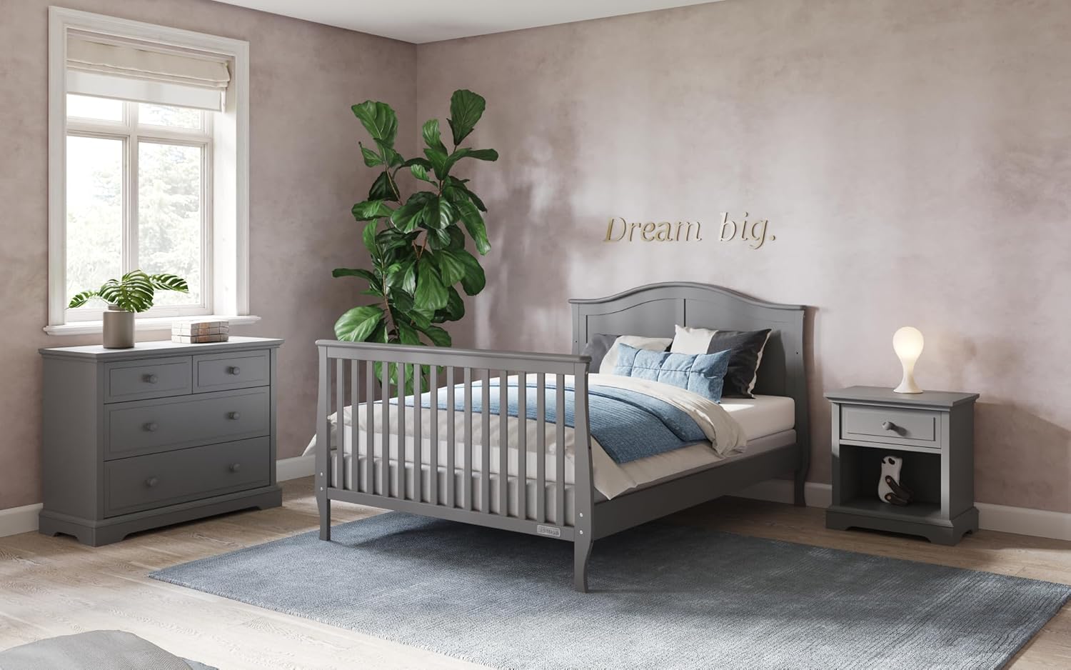 Cool Gray 3-Drawer Nursery Dresser with English Dovetail Construction