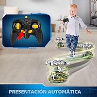 Vista 5 de FDJ Auto a control remoto - Auto robot que se transforma, juguetes transformadores, transformación a robot con un botón y luz intermitente, auto