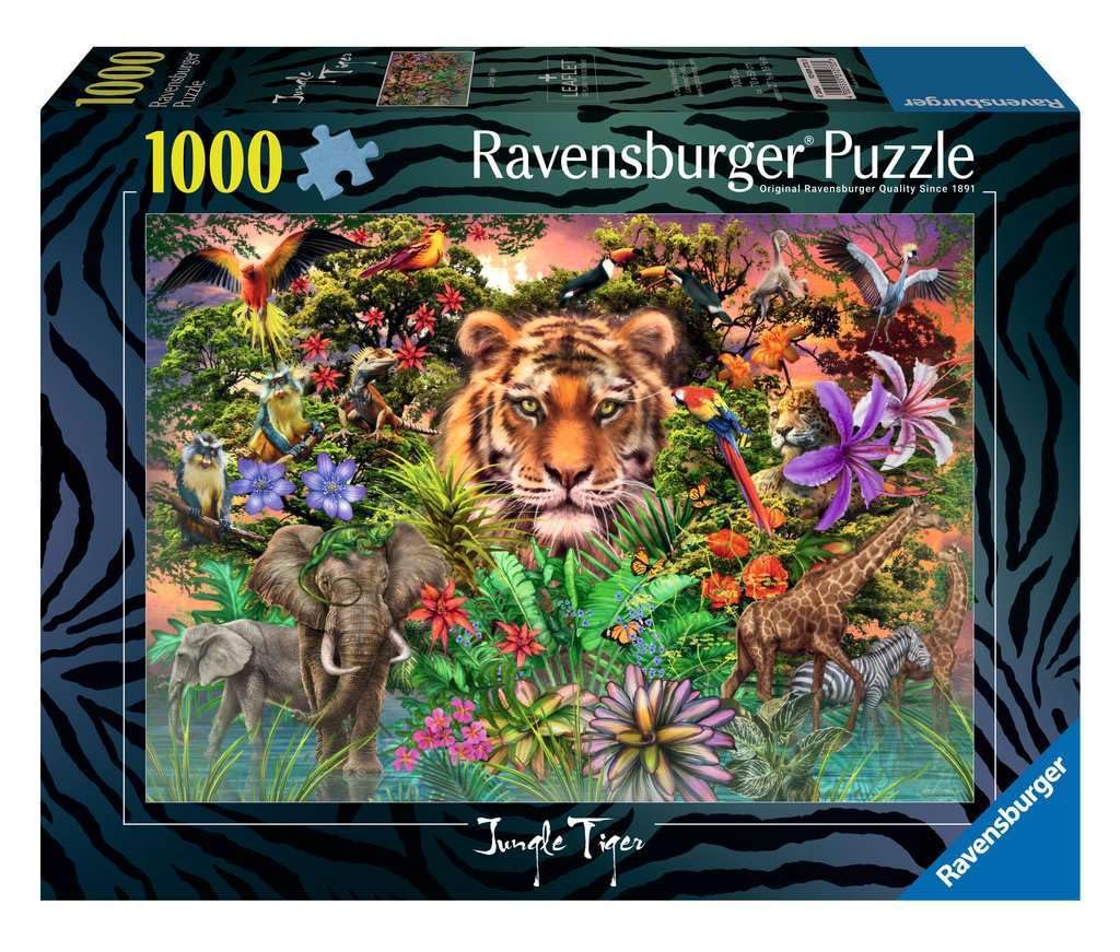 Electric Blue Tiger Jigsaw Puzzle - 1000 Pieces, Fierce Wildlife Art, Adult Puzzle For Home & Gifting - View #9