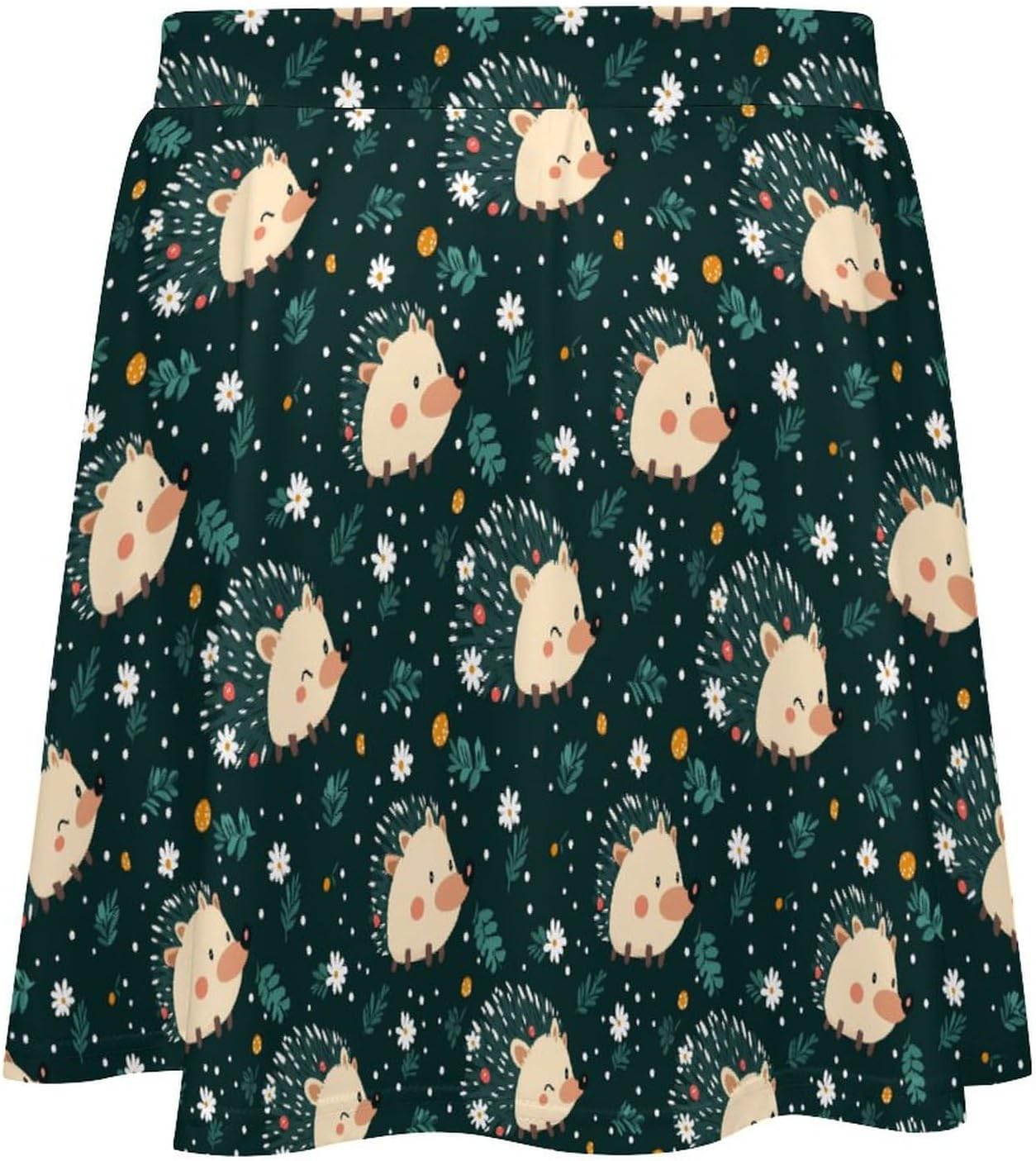Cute Hedgehogs Flowers Women Tennis Skirt Print Golf Skirts Mini Casual Workout Skorts