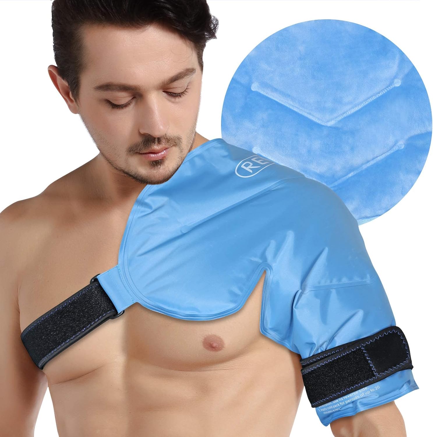 REVIX XL Shoulder Ice Pack for Rotator Cuff and Full Back Ice Pack for Injuries Reusable