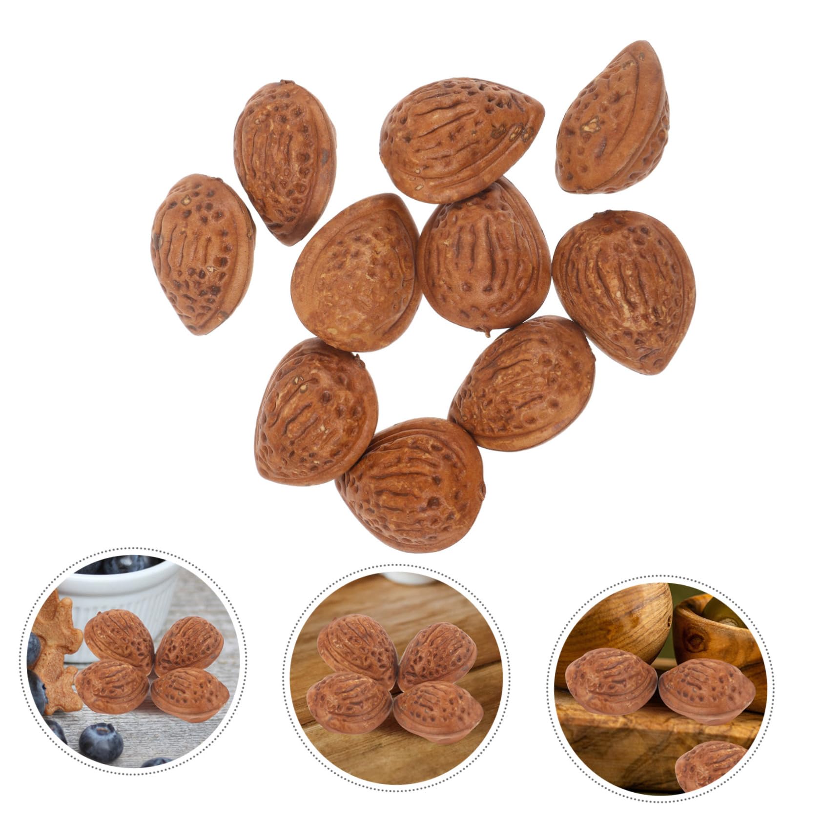 TOYANDONA 10 Pièces Décorations en Amandes Réalistes en Plastique Marron pour Accessoires Photo et Décoration, pour Séance Photo ou Affichage Décoratif TOYANDONA 10 Pièces Décorations en Amandes Réalistes en Plastique Marron pour Accessoires Photo et Décoration, pour Séance Photo ou Affichage Décoratif