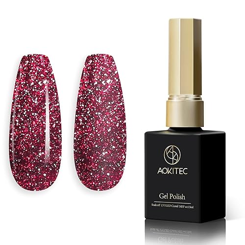 Aokitec Kit de esmalte de uñas de gel de un color0.5 fl oz, juego de esmalte de uñas de gel semipermanente, juego de esmalte de uñas de gel de
