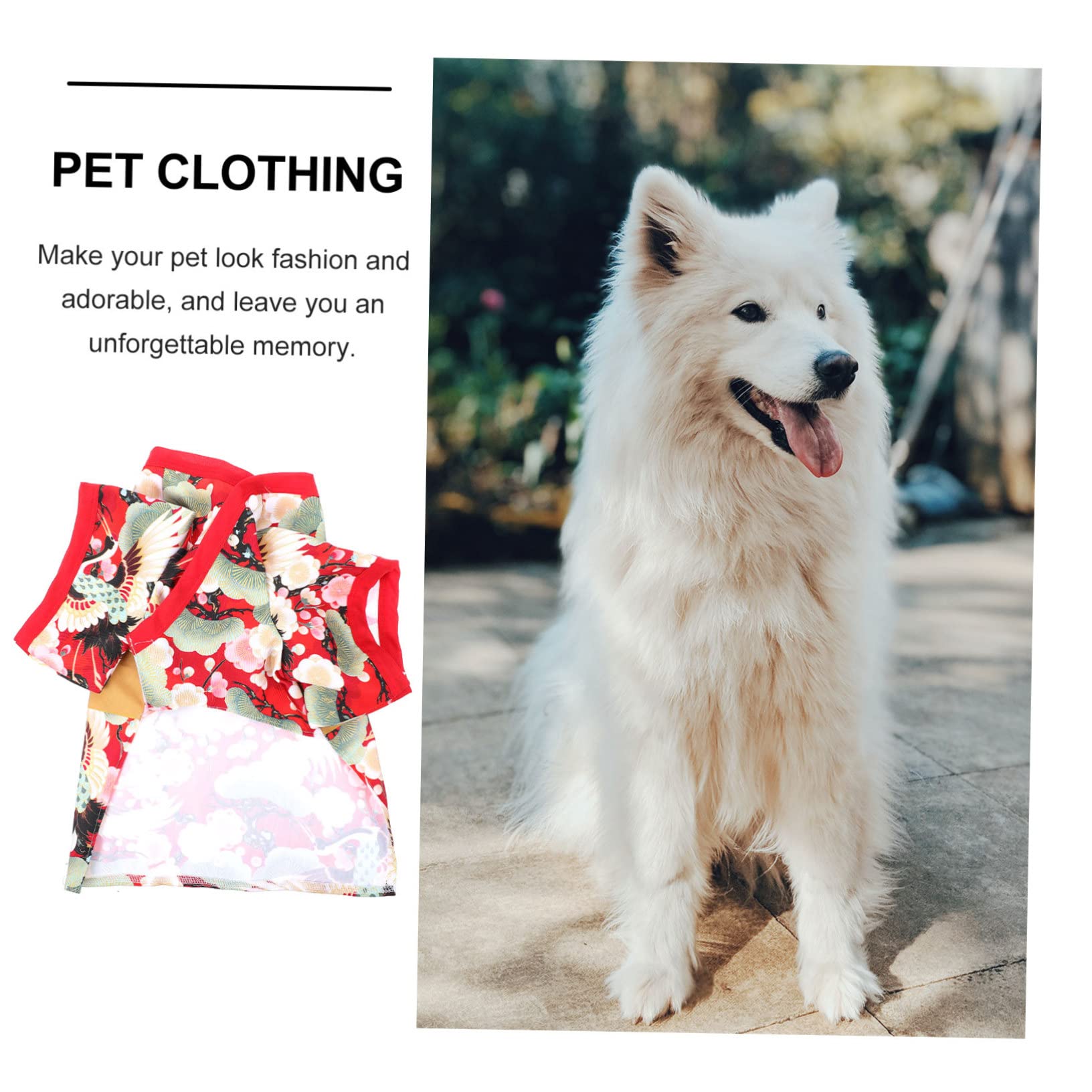INOOMP 2pezzi Abbigliamento Per Cani Stile Kimono Giapponese Vestito Per Corgi e Altri Cani Costume Festivo Per Natale Compleanni e Occasioni Speciali Facile Da Indossare e Confortevole