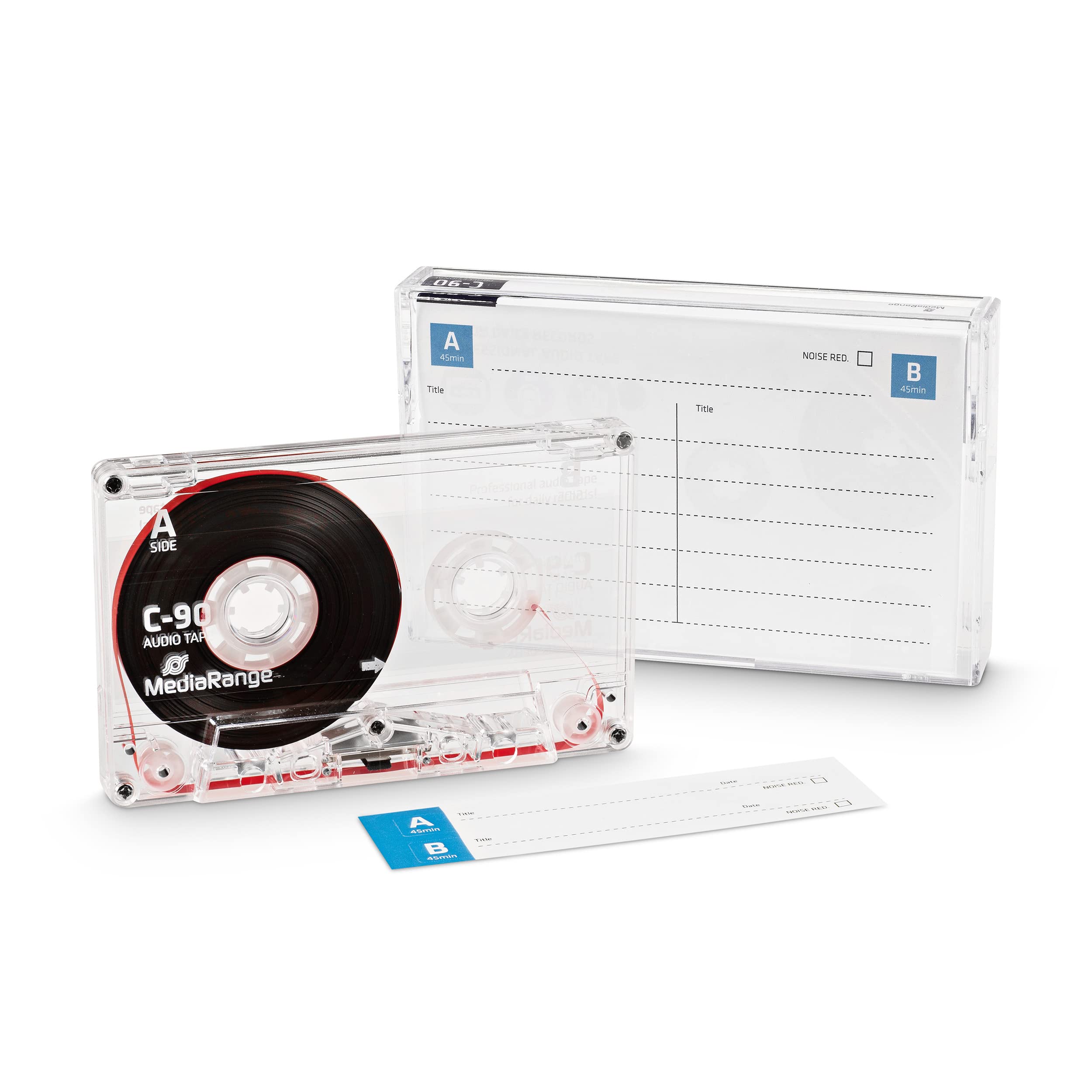 MediaRange Cassette Audio Professionnelle C-90 I 90 Min Type 1 Bias Normal Transparent