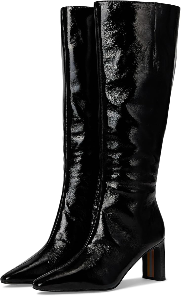 Sam Edelman Women's Sylvia 2 Black Patent Wide Calf 7 Medium