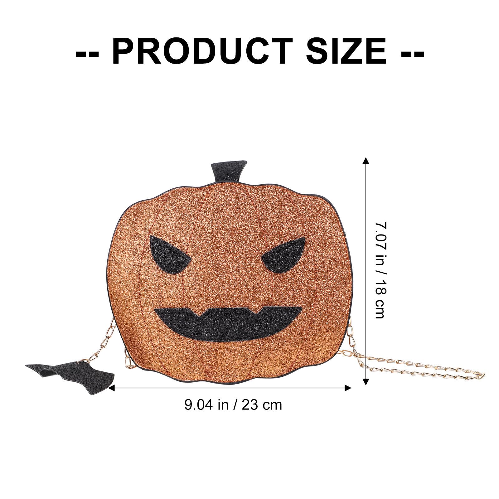 VICASKY Borsa Donna Halloween a Forma di Zucca, Oro, PU