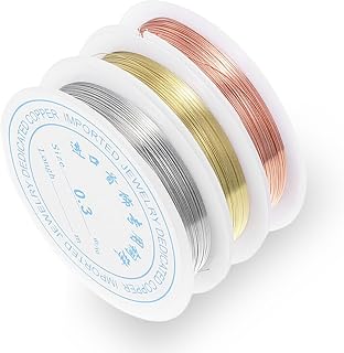 3 Pack Beading Wire for Jewelry Making 0.3mm Thin Copper Jewelry Wire Ta...