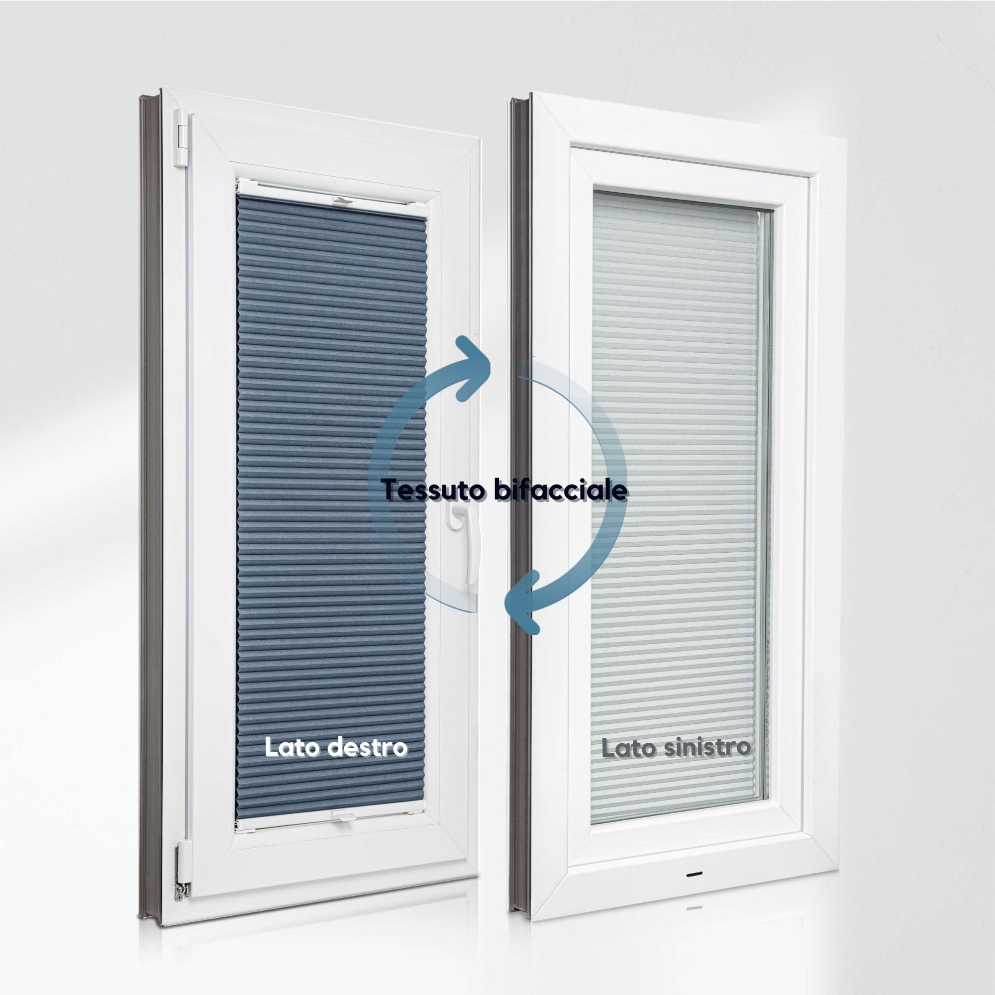 Zero Home - Tende Plissettate Termiche su Misura con Foratura,100% Oscuramento,Montaggio a Vite,Veneziane da Interno, Tende per Finestre,Tendine Finestra a Vetro,Larghezza 30-129 cm,Altezza 50-149 cm
