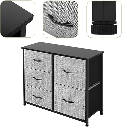 Miniatura 5 de AZL1 Life Concept Mueble de almacenamiento para tocador, grande, organizador de pie para dormitorio, oficina, sala de estar y armario, 5 cajones