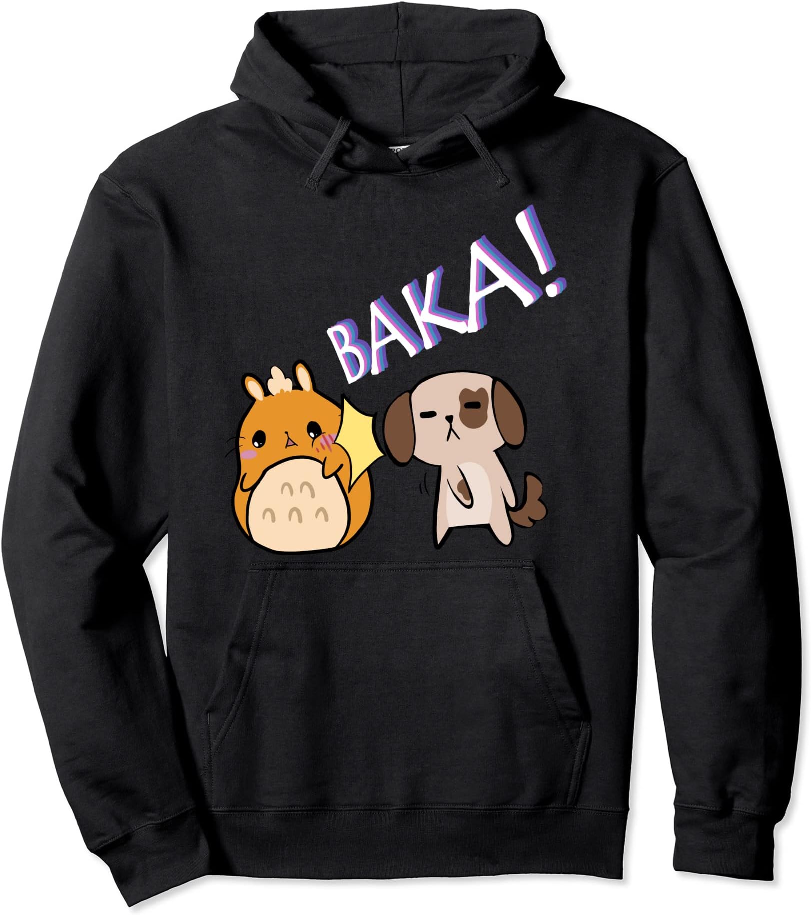 Baka Anime Dog Slap Baka JapaneseBaka Anime Cat Slap Baka Japanese Dog Pullover Hoodie