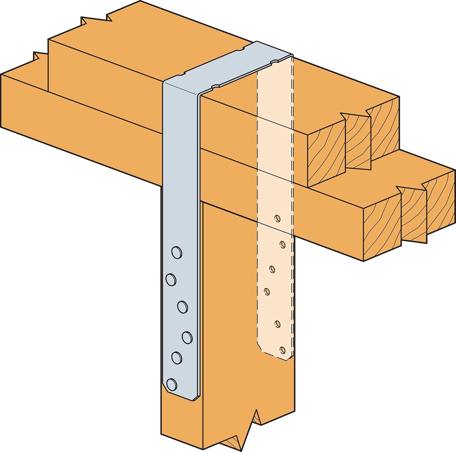 Simpson Strong-Tie SPH4Z SPH 3-9/16 in. x 8-3/4 in. ZMAX Galvanized Heavy-Duty Stud Plate Tie (Pack of 100)