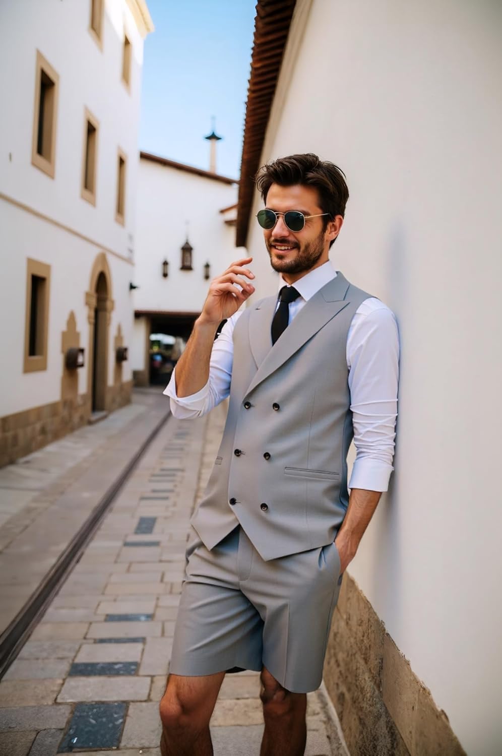 Men's 2 Piece Suit Vest Pants Set Double Breasted Waistcoat for Business Wedding Prom Homecoming - Image 6