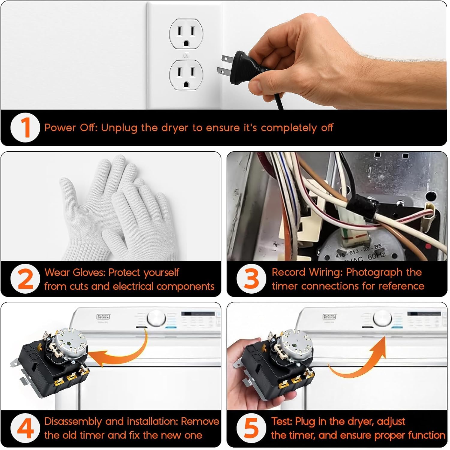 Upgraded WE04X25280 234D2377P005 Dryer Timer Compatible with GE Hotpoint Dryer Timer Replacement, TMD1EM35 Dryer Parts for GTD33EASK0WW GTX22EASK0WW GTX33EASK0WW HTX21EASK0WW
