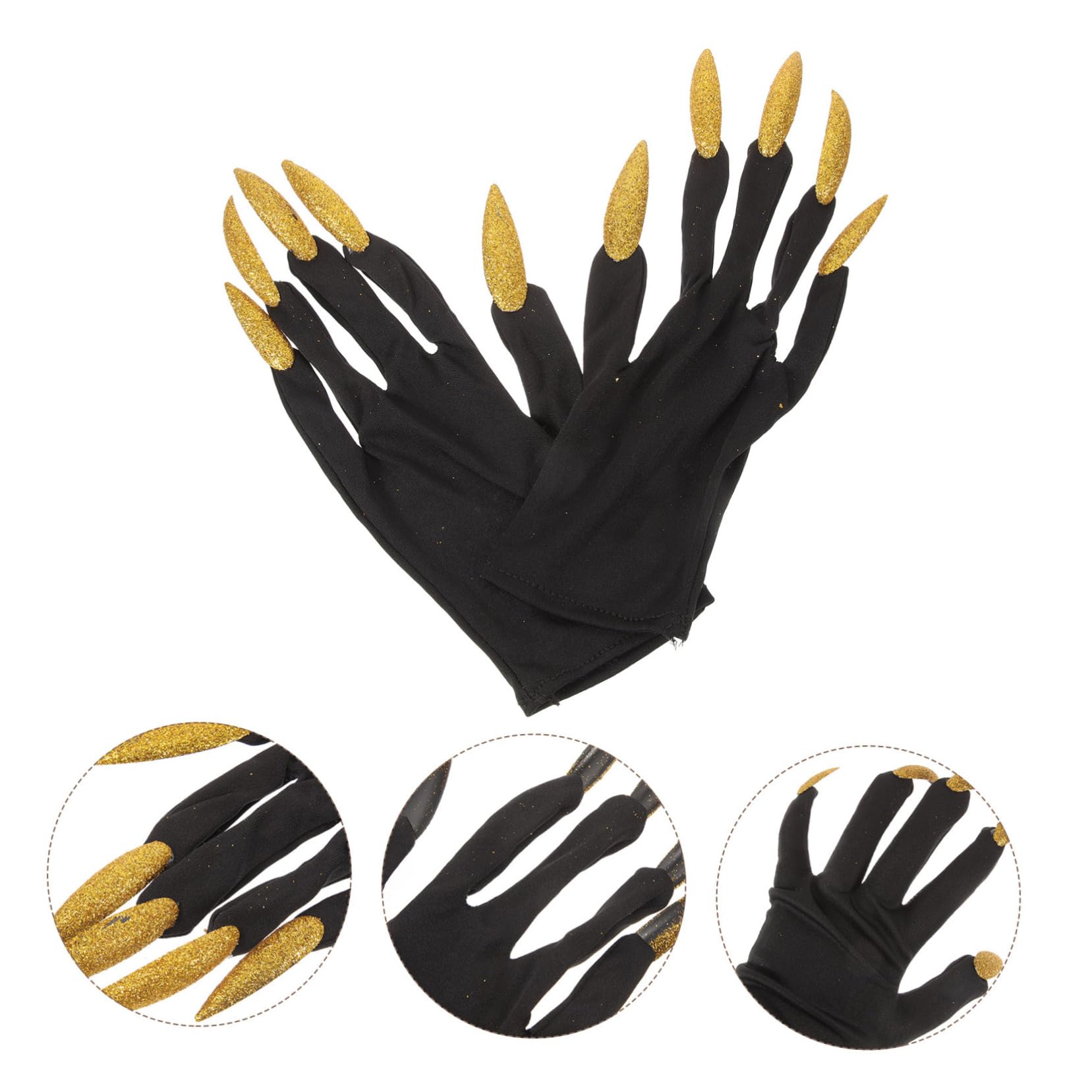 COLLBATH Nail Gloves Props Gloves Claw Perfect for Halloween Cosplay and Party Costumes