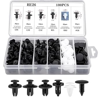 100Pcs Car Rivets Set Car Clips Push Rivets Plastic Rivets Car Interior Clips Retaining Clips Auto Parts