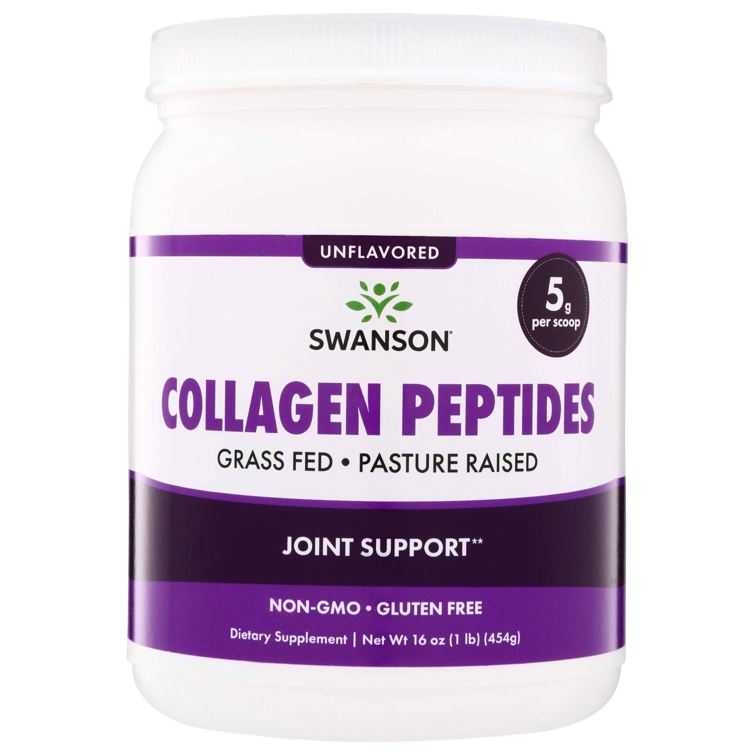 Swanson High Plains Collagen Hydrolysate Peptides, Unflavored (1 lb) 1 Pound (Pack of 1)