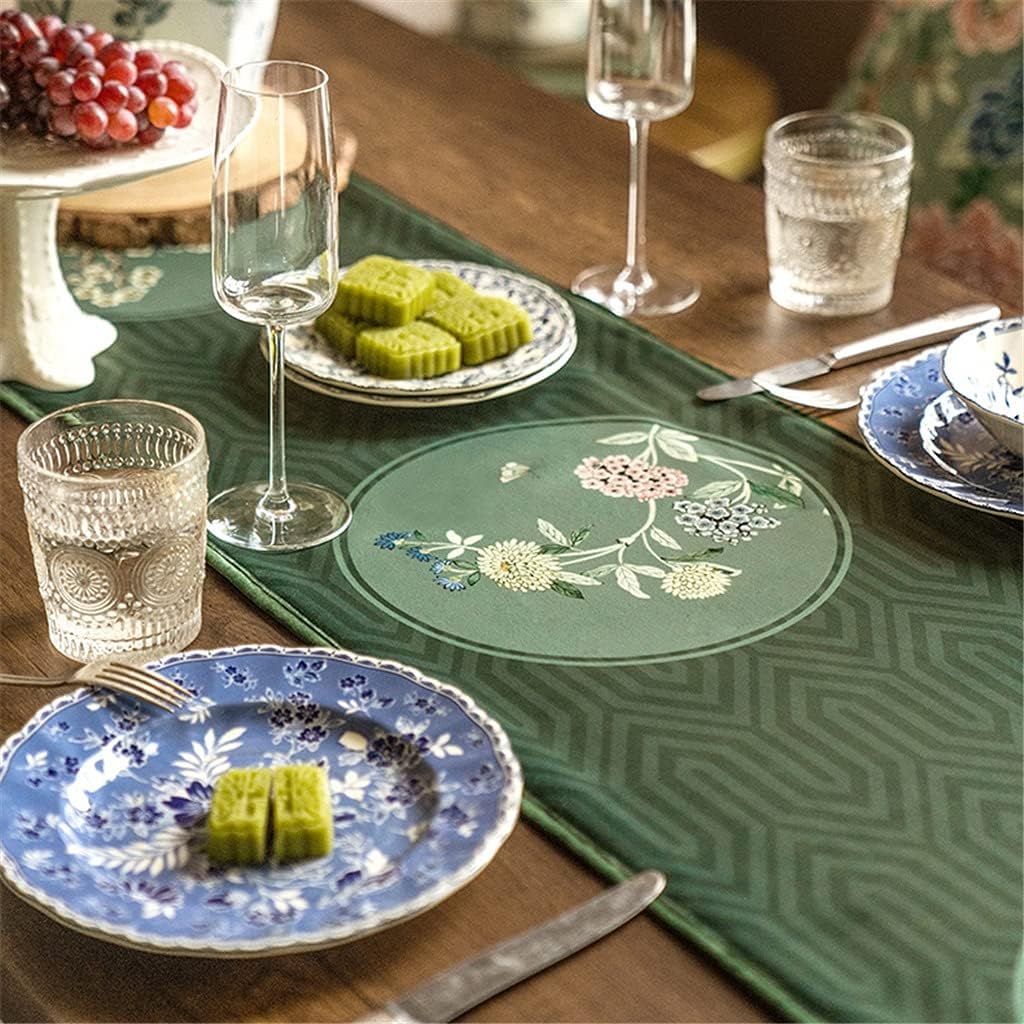 Side Table/End Table,Chinese Classical Table Runner Tea Flag Decoration Cloth American Side Cabinet Chest of Drawers Coffee Table Cover Towel