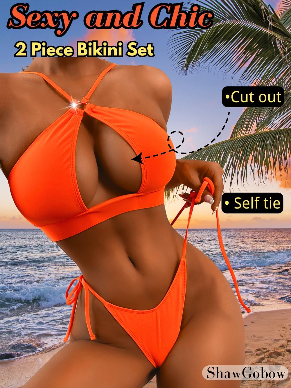 Sexy Keyhole Bikini, Cutout, High Cut, Low Rise, 2 Piece - Image 2