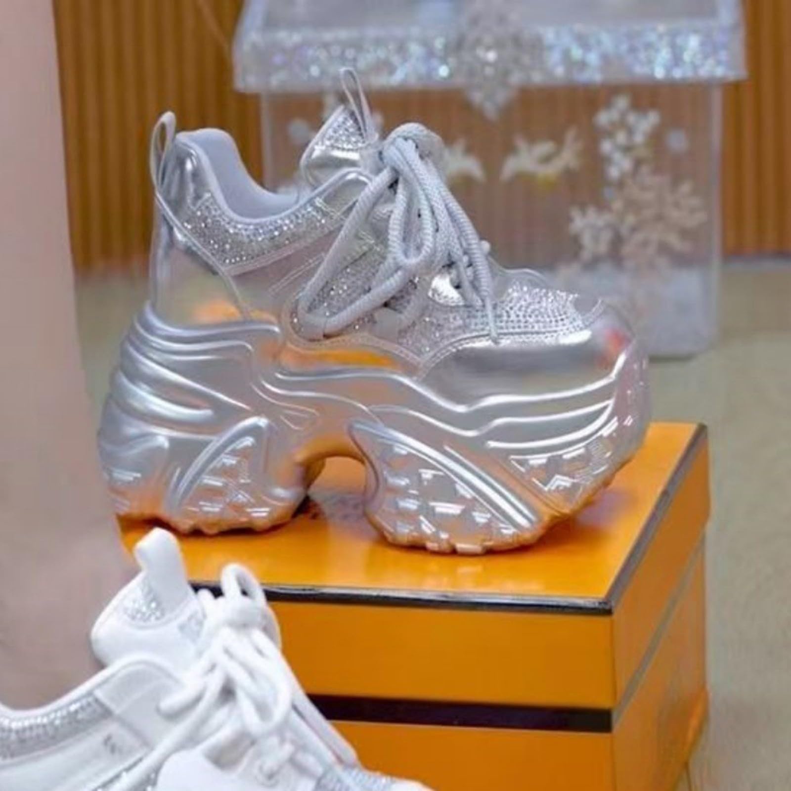 Scarpe Donna Sneakers da Ginnastica Casual per Camminata Tempo Libero Antiscivolo Scarpe Ginnastica Donna per casa e all'aperto