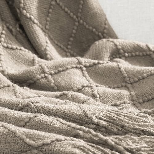 Miniatura 6 de Walensee - Manta para sofá, manta tejida 100% acrílica, manta decorativa ligera con borlas para silla, cama, sofá, viaje, apta para todas las