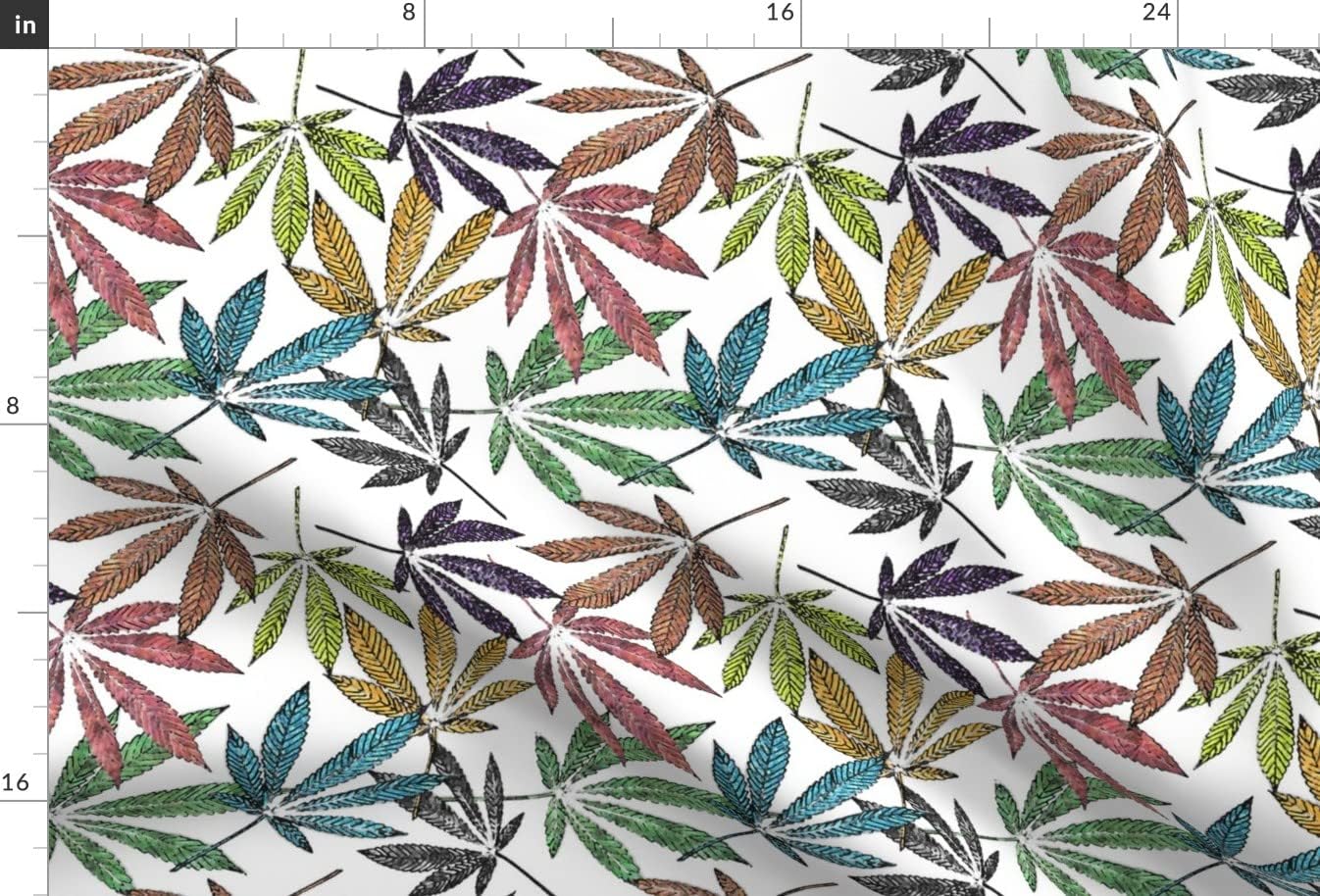 Spoonflower Fabric - Tie Dye Large Marijuana Cannabis Weed Grass 420 Printed on Minky Fabric by The Yard - Sewing Baby Blankets Quilt Backing Plush