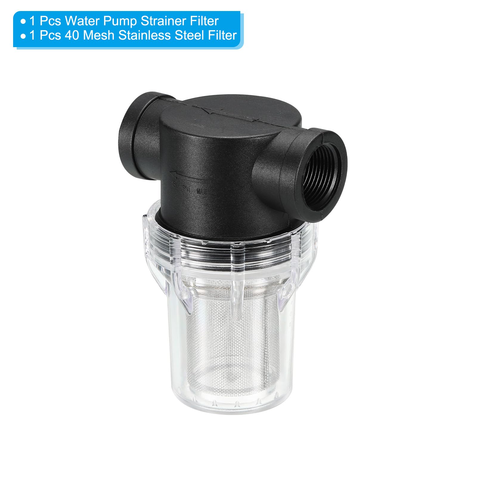 PATIKIL 3/4 Inch Water Pump Strainer Filter, Pipe Water Pump Strainer with 40 Mesh Stainless Steel Filter Screen for Irrigation Garden - Image 3