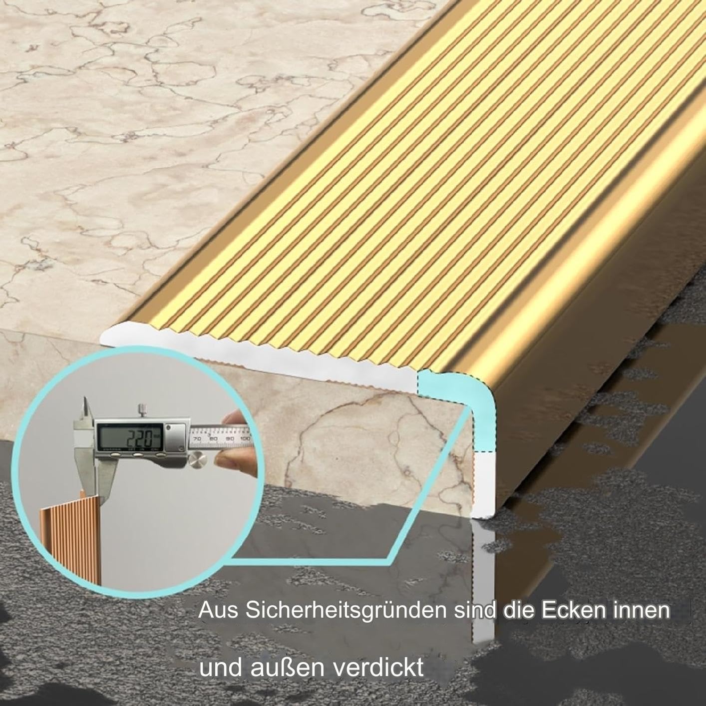 Perfiles Angulares De Aluminio para Bordes De Escaleras Y Pisos 90 Cm Moldura Antideslizante para Escalones Y Pisos Laminados(Black,W:30mm/1.18in)