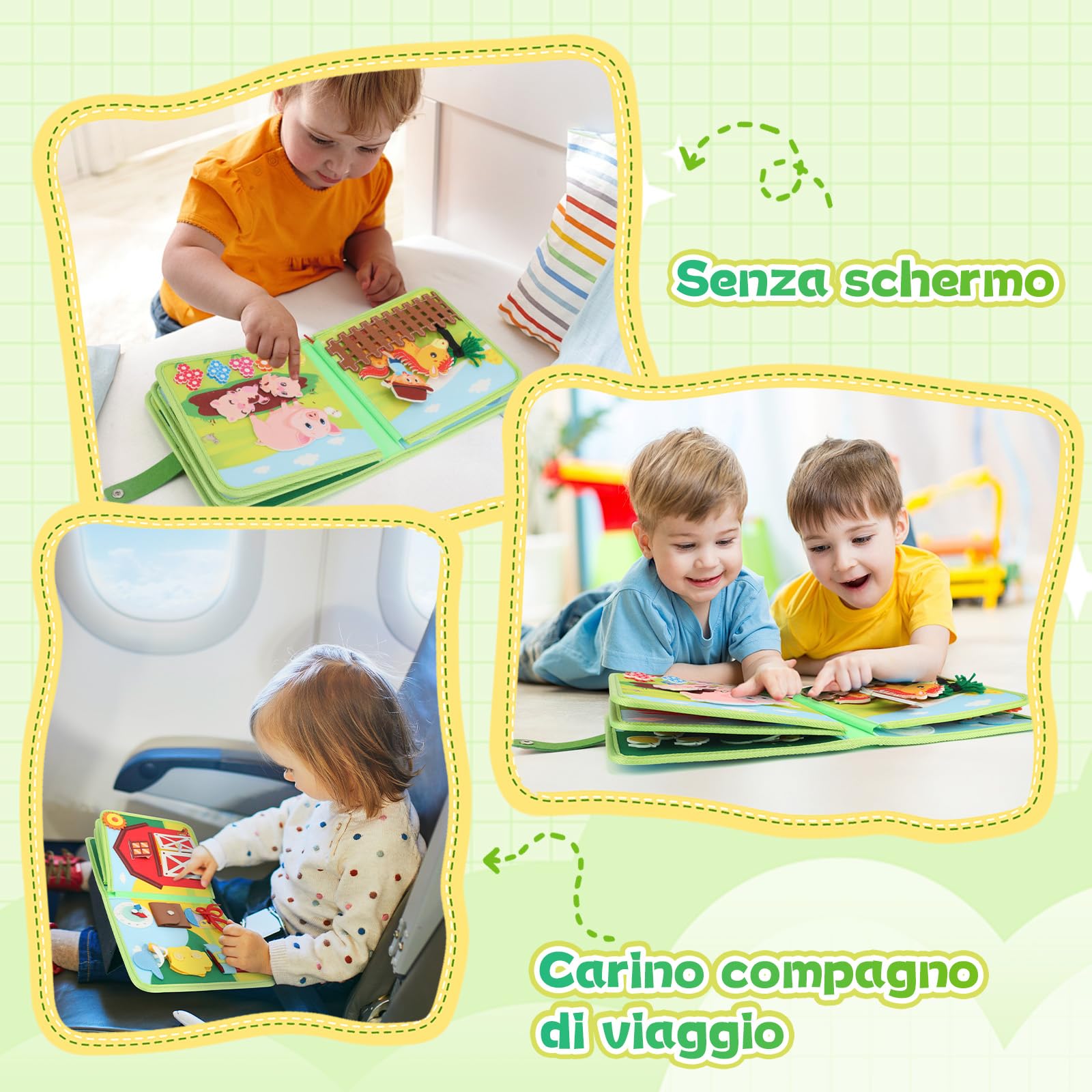 Busy Board Montessori 2 Anno, Giochi per Bambini – Quiet Book a Tema Fattoria con 25 Attività, Regalo per Bambini da 2 a 4 Anni, Compagno da Portare Ovunque per lo Sviluppo Precoce