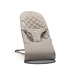 BabyBjrn Bouncer Bliss, Sand Gray, Cotton | 2-in-1 Adjustable Baby Bouncer Seat and Toddler Chair, Newborn to Toddler (8-29 lbs), 4 positions, Lightweight & Portable