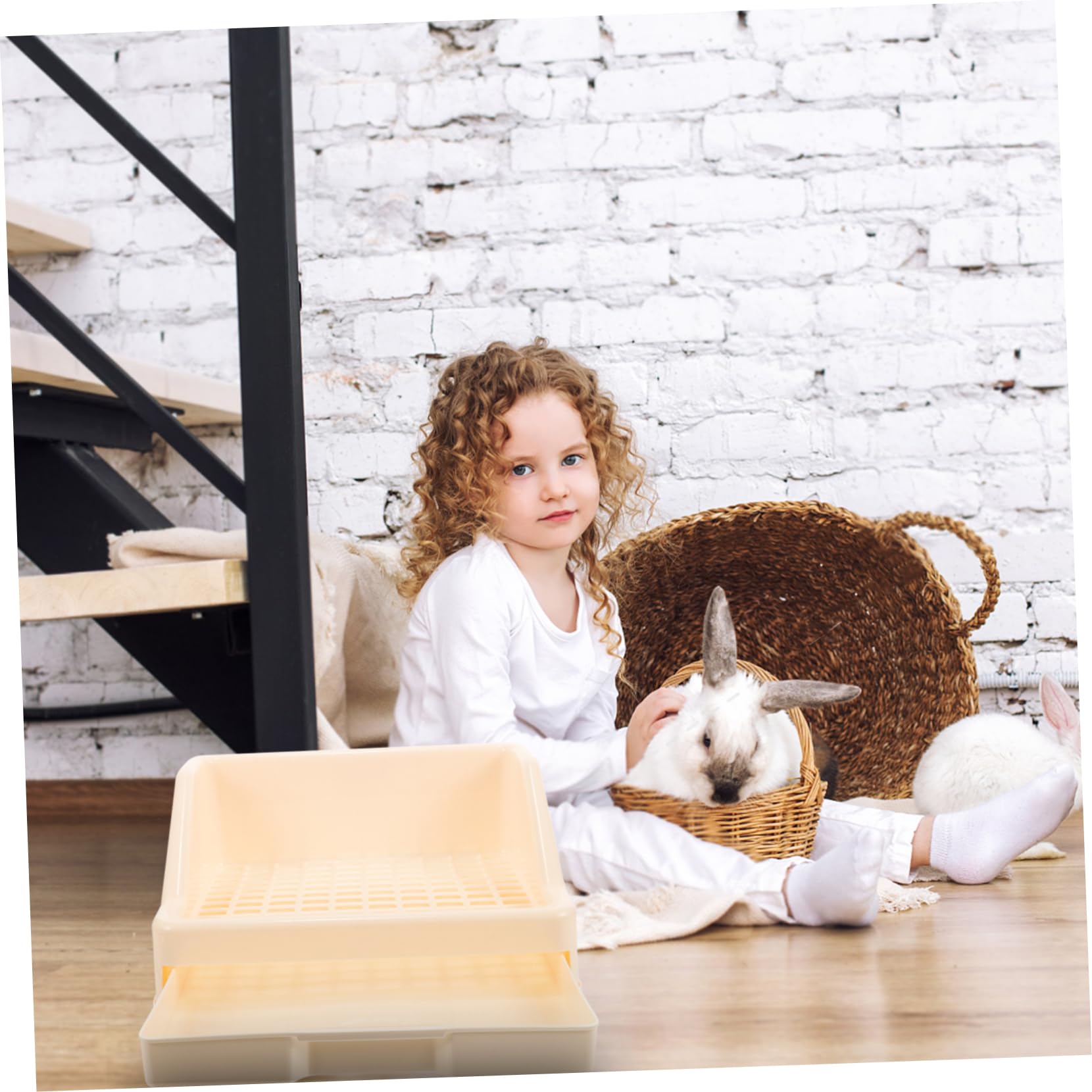 COLLBATH Lettiera per Gabbia Conigli Realizzata in Materiale Riutilizzabile Pratica E Durevole Inodore Toilette per Animali Domestici Adatta per L'addestramento