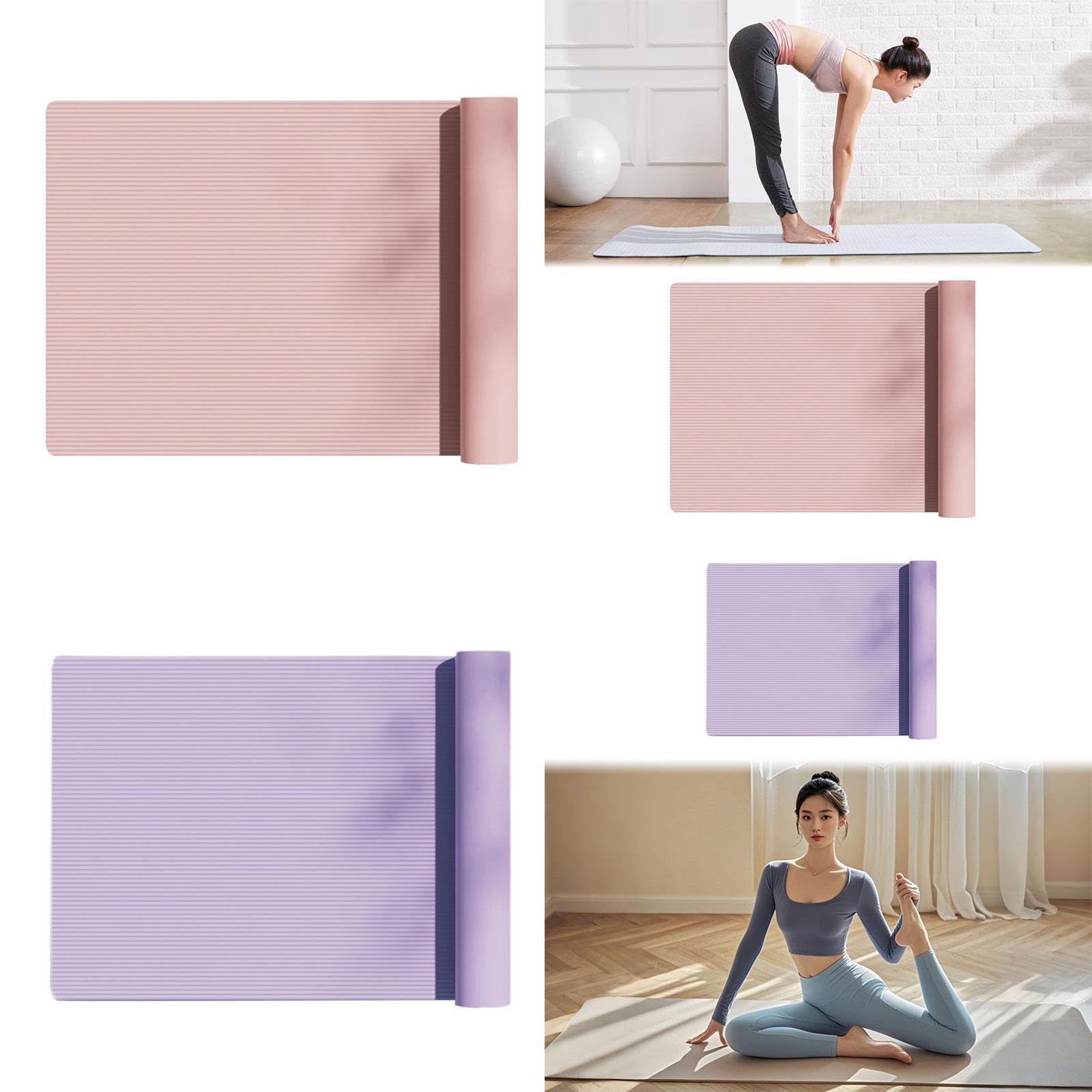 Yoga Mat 10 Mm Gym Non Slip Fitness Mat for Meditation Women Stretching Pink| Sports Equipment | Outdoor Sports Gear | Exercise Gear-image-27