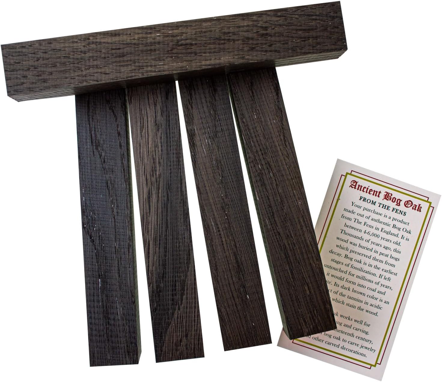 Ancient Bog Oak Wood Pen Blanks (5-Pack)