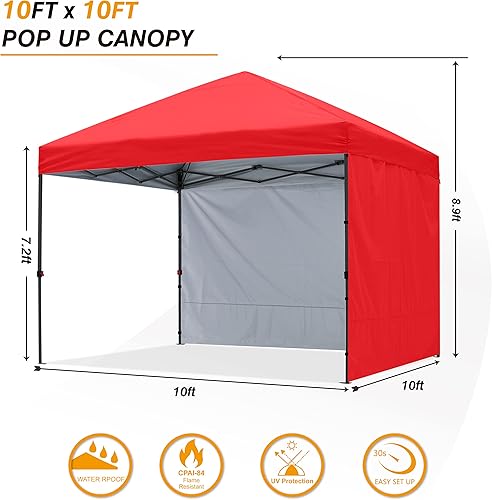 Miniatura 5 de COOSHADE Tienda de campaña desplegable de 10 x 10 pies para festivales al aire libre, portón trasero, dosel de exhibición de manualidades con 2