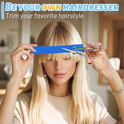 Miniatura 3 de Herramientas profesionales para el peinado kit de capas y recorte de bricolaje con clips, guía para flequillo, capas, puntas abiertas - azul