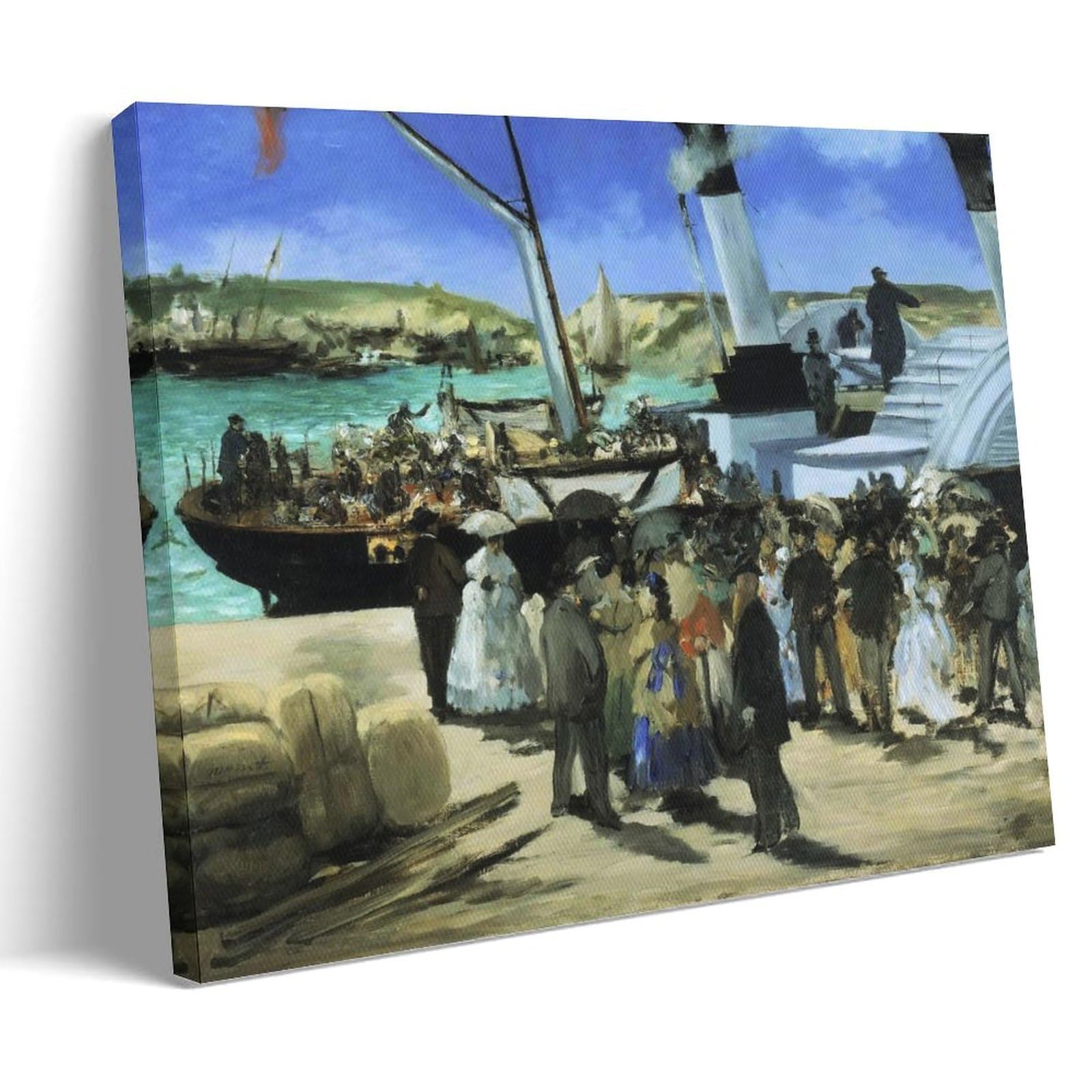 JUYOZ Édouard Manet Painter Works《The Departure Of The Folkestone Boat》Poster Art Print Wall Photo Paint Hanging Picture Family Bedroom Decor Gift 20x30inch(50x75cm)