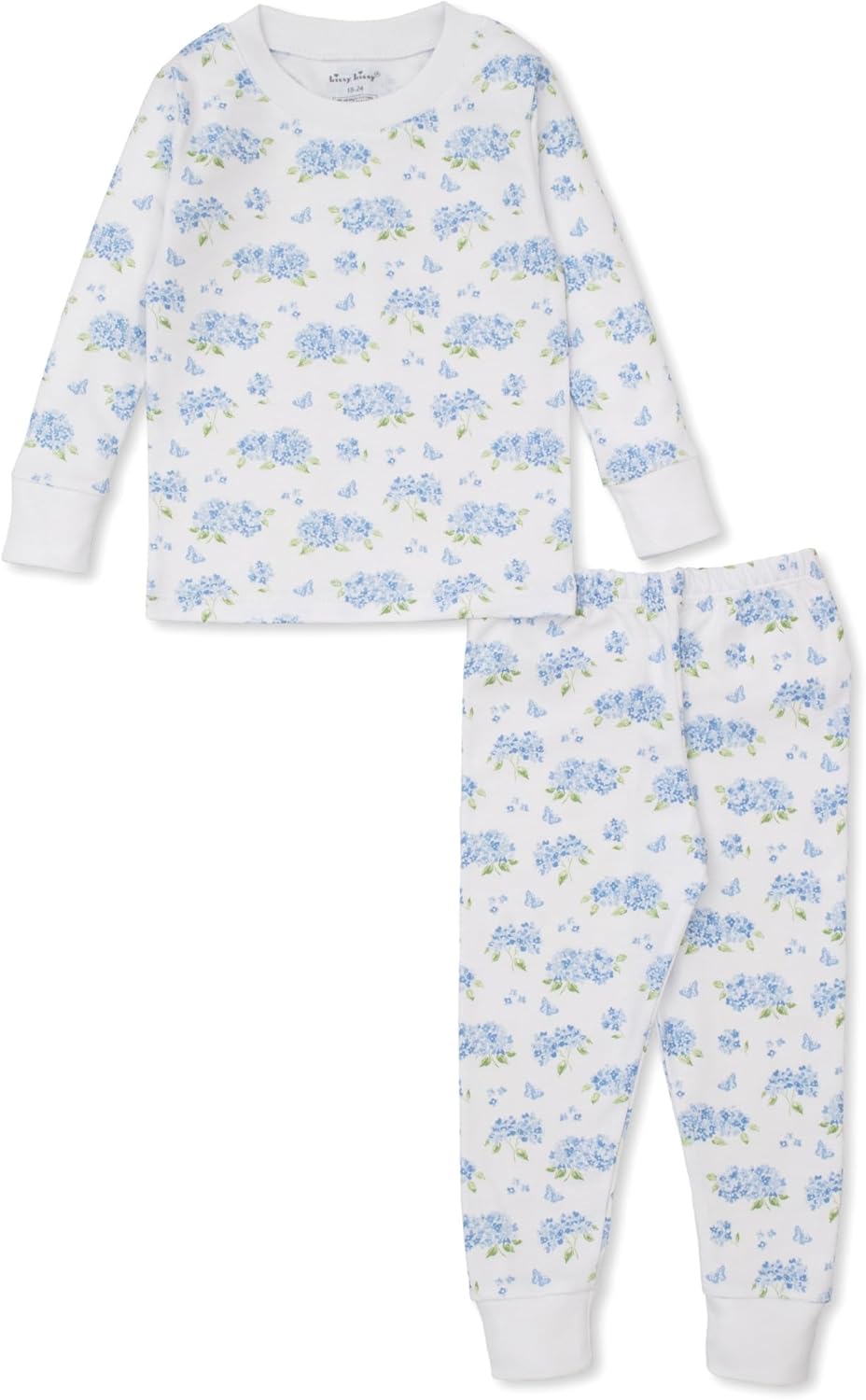 Kissy Kissy Baby Girls Infant Heavenly Hydrangeas Print Long Pajamas Set