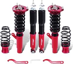 maXpeedingrods Coilover for VW Golf MK7 2015-2019, for Audi A3/S3 MK3 2015-2019, for SEAT Leon Mk3 2012-2019, 24 Levels Damper Adjustable Coilover Suspension Kit, Height Adjustable Lowering Kit, Red