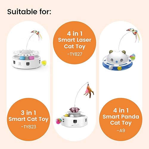 Miniatura 3 de Potaroma Cat Toys - Juguete electrónico interactivo inteligente 3 en 1, mariposa, pluma aleatoria, bolas de hierba gatera, fuentes de alimentación