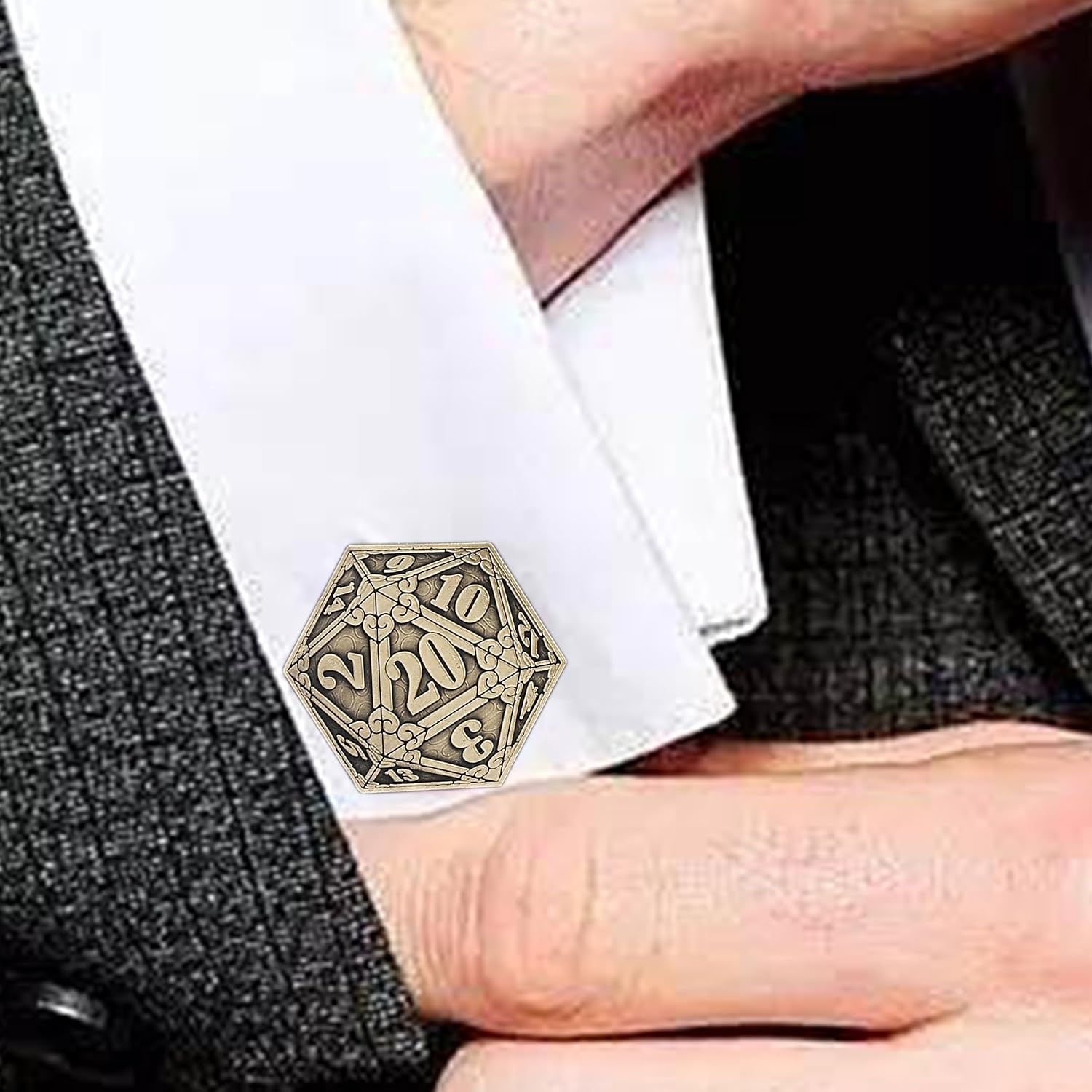Stylish D&D D20 Cufflinks & Tie Clip Gift Set - Perfect RPG Gamer's Accessory Set