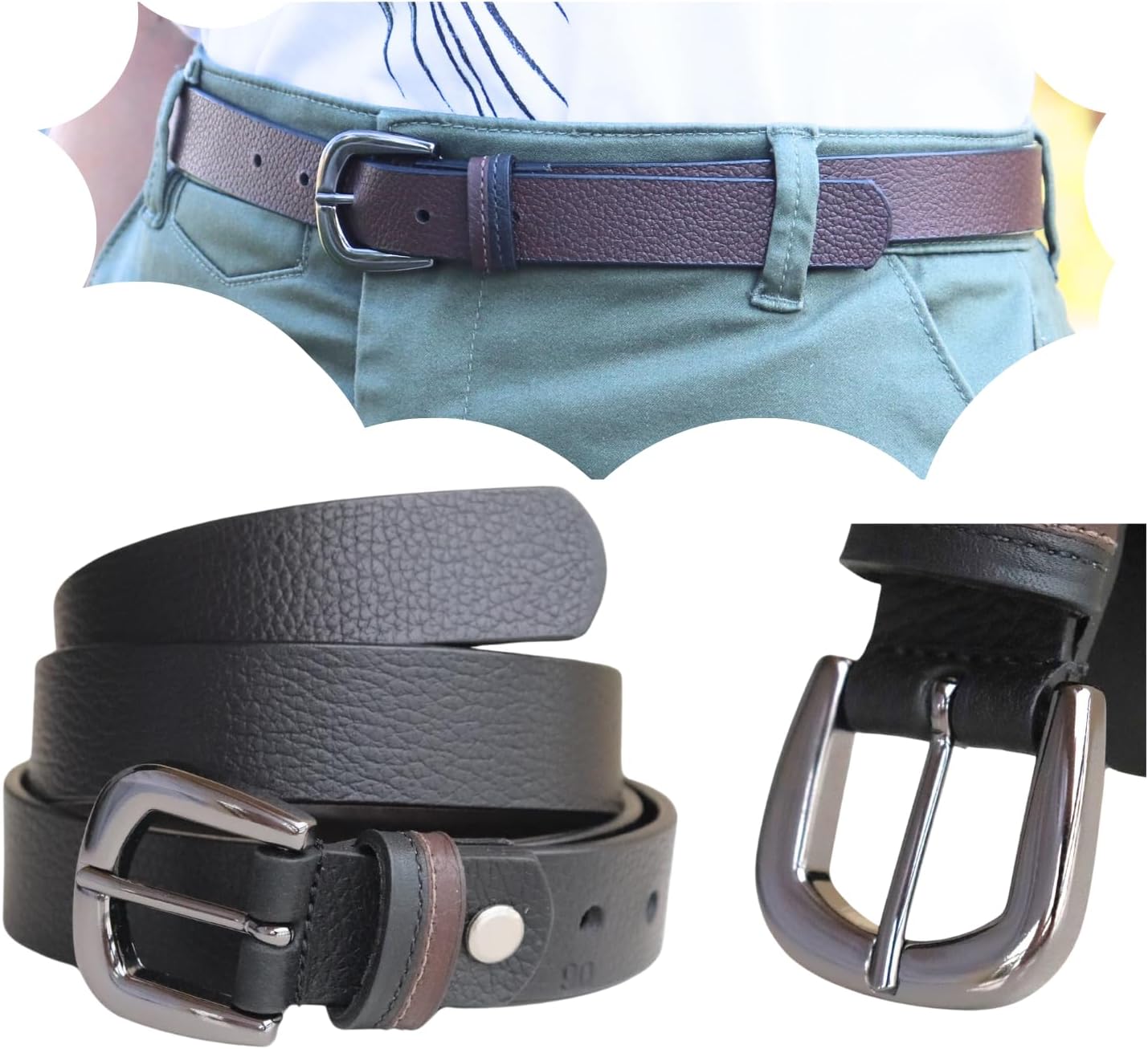 Cinto Feminino Dupla Face Couro Legítimo