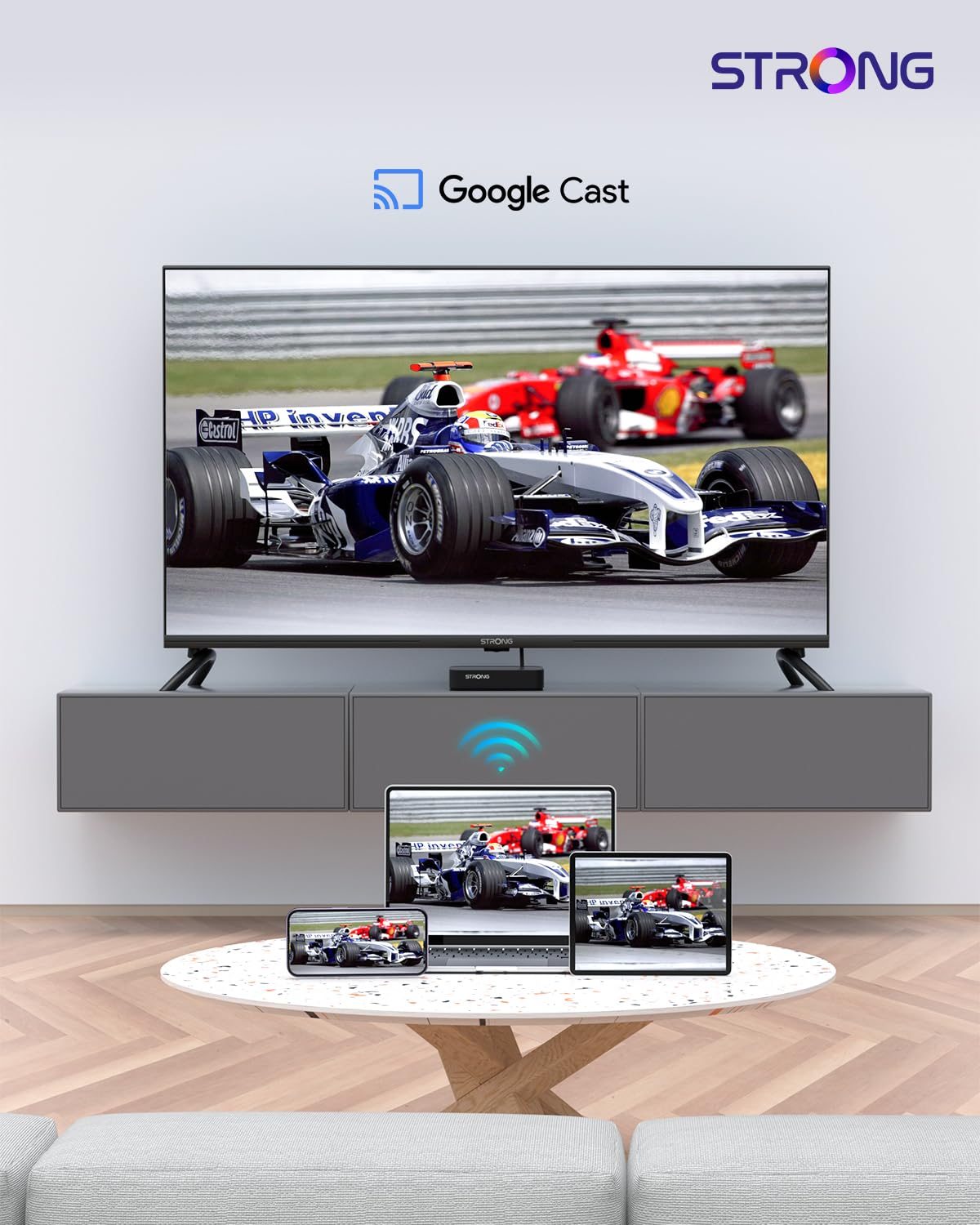 STRONG Leap-S3 Streaming Box Google TV 4K UHD avec Port Ethernet, 2GB RAM + 16GB Stockage, Chromecast Intégré, WiFi, Assistant Google Vocal, HDR10+, Dolby Audio & Dolby Vision