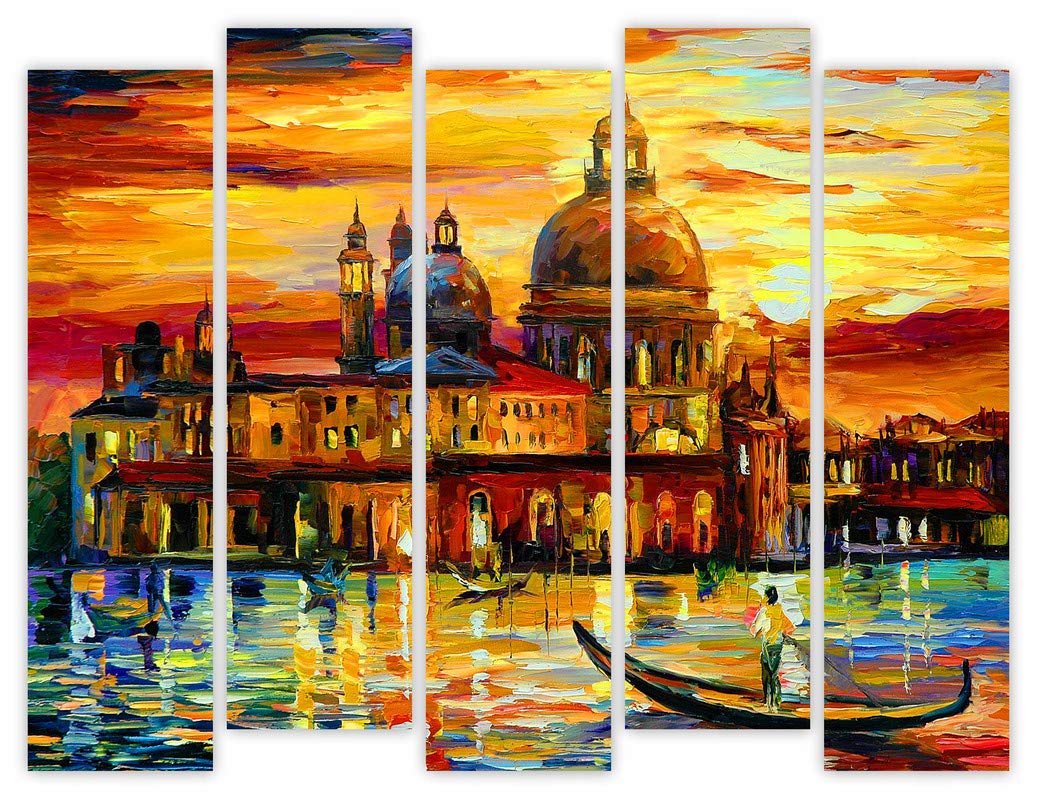 HD RAPID DESIGN Beautiful Frames Split Art Texture MDF Wall Painting, Multicolour Wall Art Panels UV Paintings for Home Decorations, Bedroom, Kitchen, Living & Drawing Rooms - 5 Frames