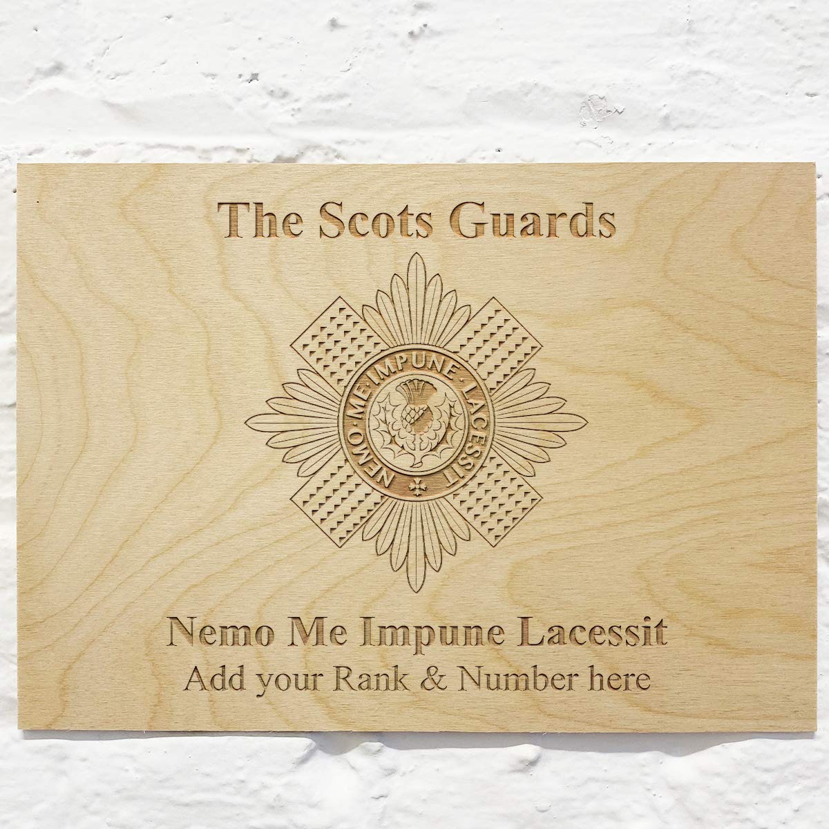Cutncraft Designs Sg The Scots Guards Personalised Add Name Custom Wooden Wall Sign Plaques 21X30cm (8.2X"11.8")