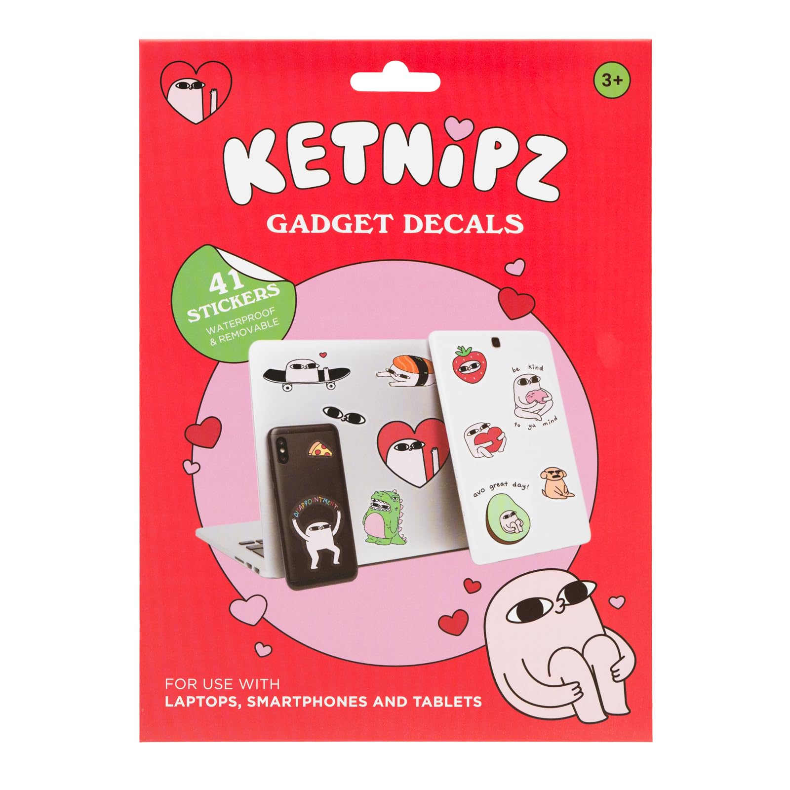 Grupo Erik Ketnipz Gadget Decals - 41 Removable & Waterproof Stickers for Laptops - Children and Adults - Ketnipz Gifts and Merchandise