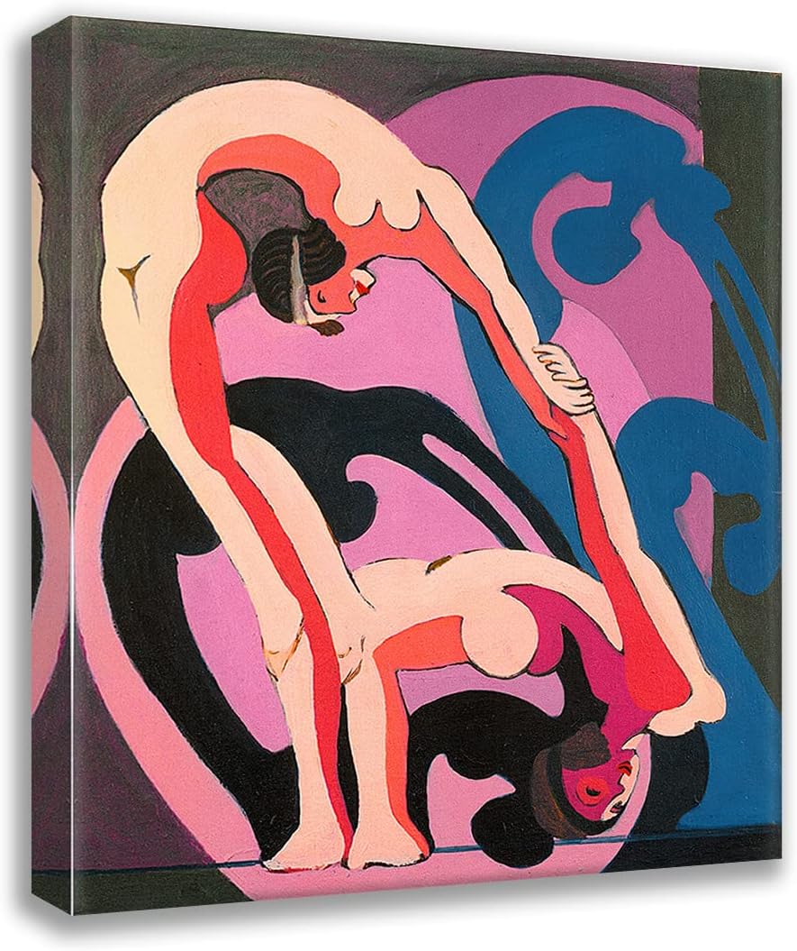 ArtDirect Two Acrobats (1932-1933) 36x42 UnFramed Museum Art Print Poster Ready for Framing by Ernst Ludwig Kirchner (German, 1880-1938)