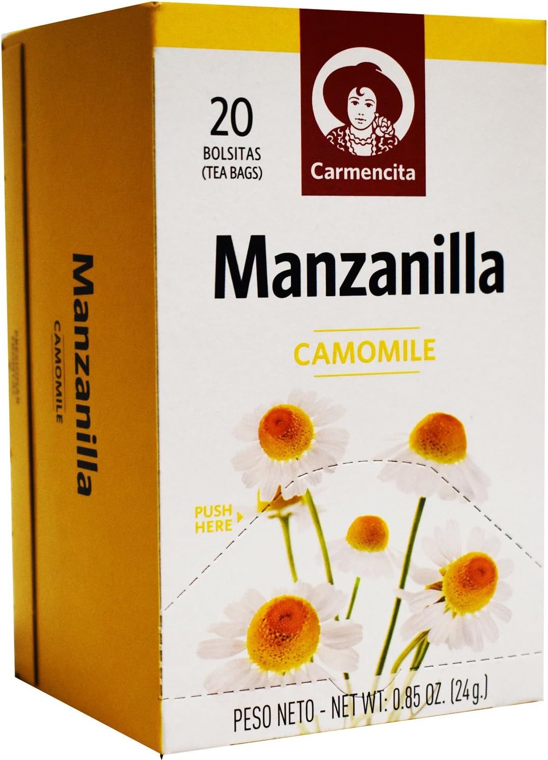 Carmencita. Chamomile herbal tea. Manzanilla. 24g (0.85oz). 20 teabags.